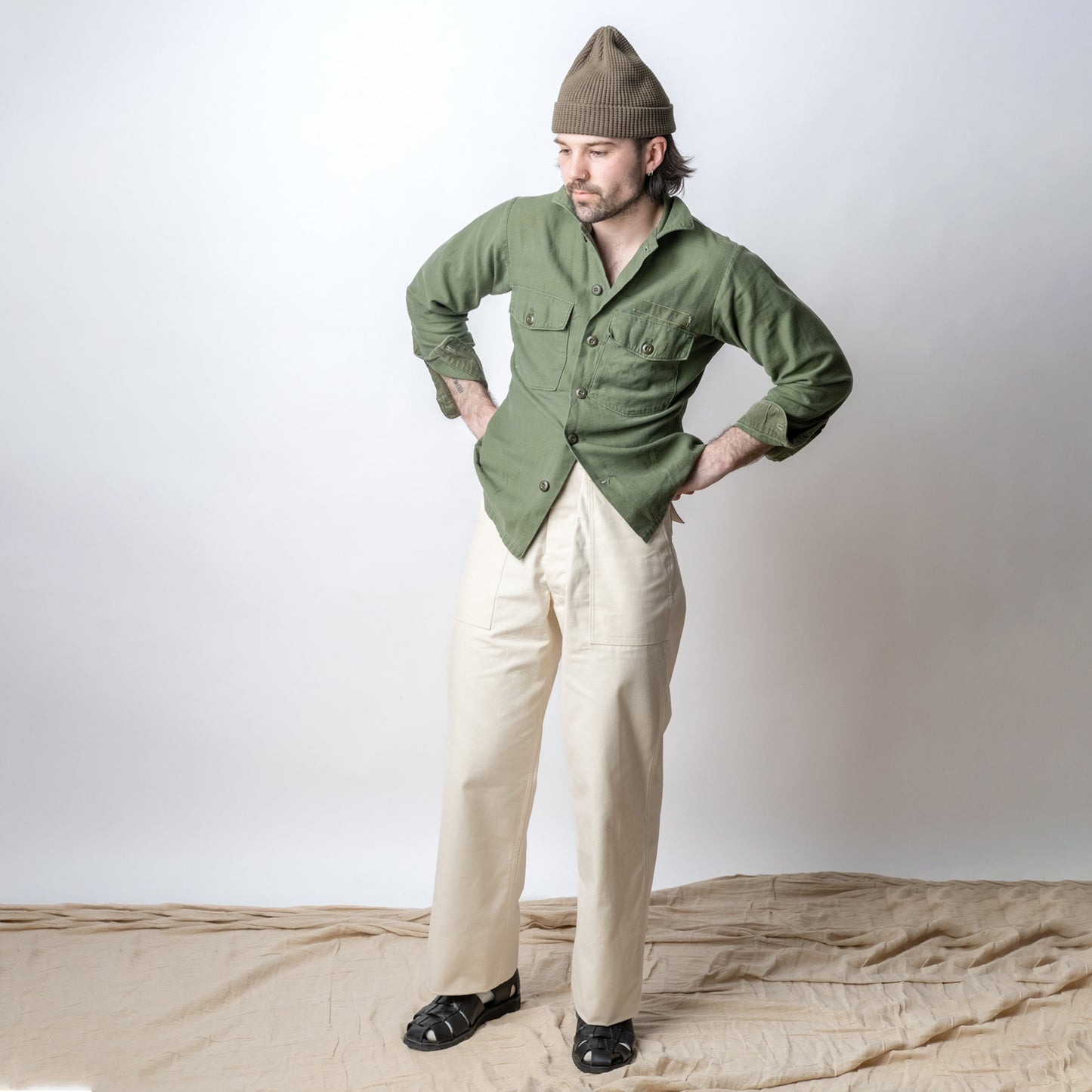 FATIGUES IN ECRU SATEEN